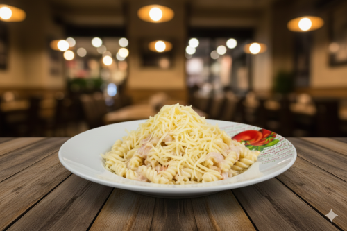 Sonkás-sajtmártás Fusilli